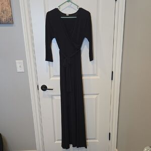 Pinkblush Classic Black Long Sleeve Maxi Dress